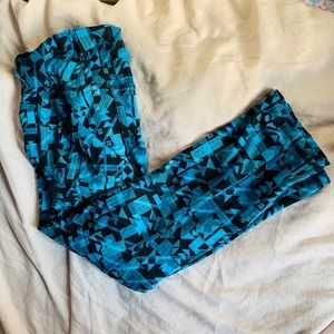 Blue Aztec pattern leggings